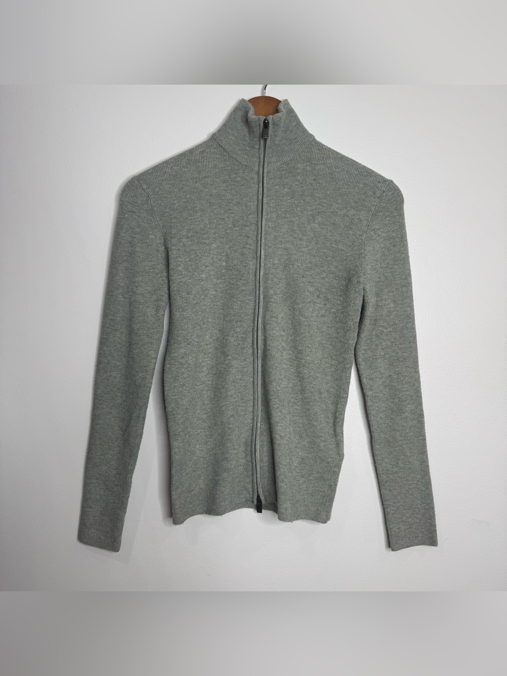 Essentials Fear of God Women's Gray Ribbed Knit Zip-up Sweater Jacket Medium